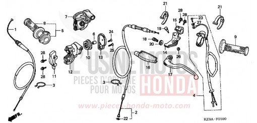 LEVIER DE GUIDON/COMMUTATEUR/CABLE (CR250R2,3) CR250R2 de 2002